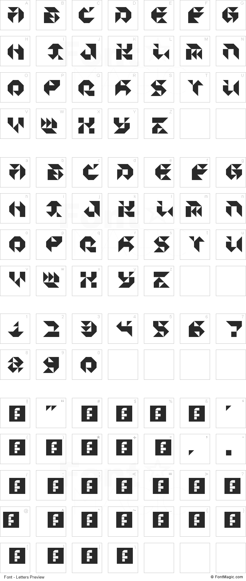 Particulator III Font - All Latters Preview Chart